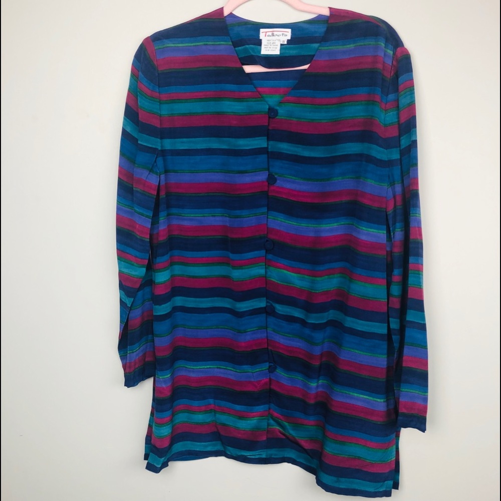 Talbots 100% silk shirt button up size 8 blouse